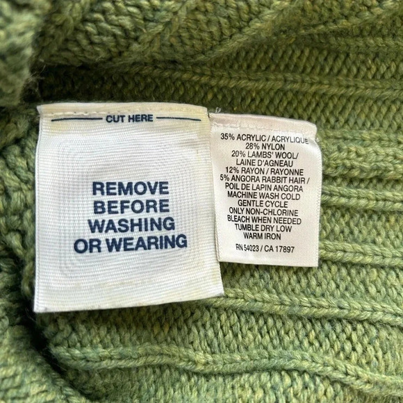 Women’s Medium Green Toggle Sweater Lambswool/Angora Rabbit Blend Luxury Cozy - Picture 13 of 14